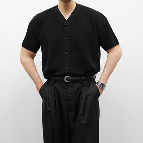 [옷자락] 남성 여름 린넨 반팔 브이넥 니트 가디건 보카시 스타일