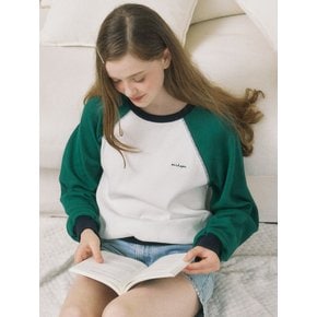 Two-tone Waffle Sweatshirt - Green