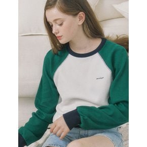 Two-tone Waffle Sweatshirt - Green