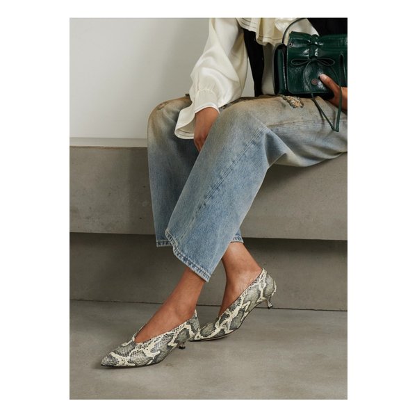 에이디 클라라 스네이크 이펙트 가죽 펌프스 스네이크 프린트 1647597351811107
