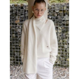 르하스 ANGORA SCARF KNIT PULLOVER_IVORY