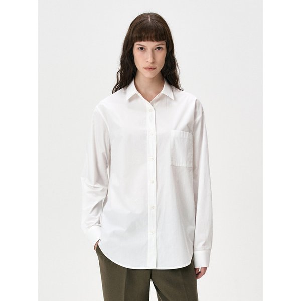 포켓 디테일 코튼 셔츠 (ivory)