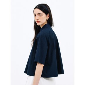 crease anorak shirt_navy