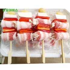  팽이버섯 대패삼겹말이 8개 우삼겹 안주 냉동 꼬치