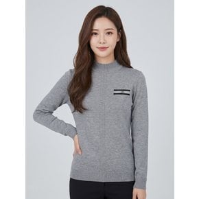 여성 포켓 장식 반넥 니트 ALSHM9151-190