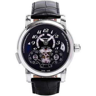  일본 몽블랑 시계 Montblanc Nicolas Rieussec 자동 크로노그래프 블랙 다이얼 남성 워치 107070