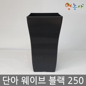 단아 웨이브화분 블랙 250