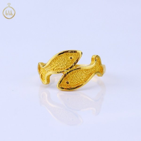 [가앤] 24k순금 두마리 물고기 반지 3.75g