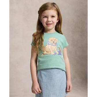 폴로 랄프 로렌 폴로 키즈 여아 2-6세 도그 프린트 코튼 저지 티(CWPOTSHR8020524300)