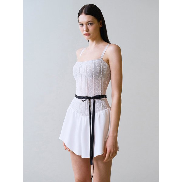 언발 오버 롱리본 허리스트랩 (Black)