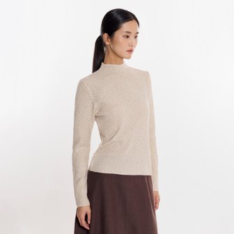 신세계라이브쇼핑 [플리츠미] 펀칭 자가드 니트 티셔츠_EKTSF025007