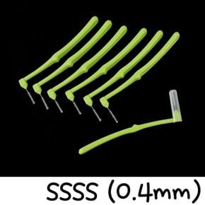 L형 치간칫솔 SSSS 휴대용 어금니 치실 0.4mm 7P X3개