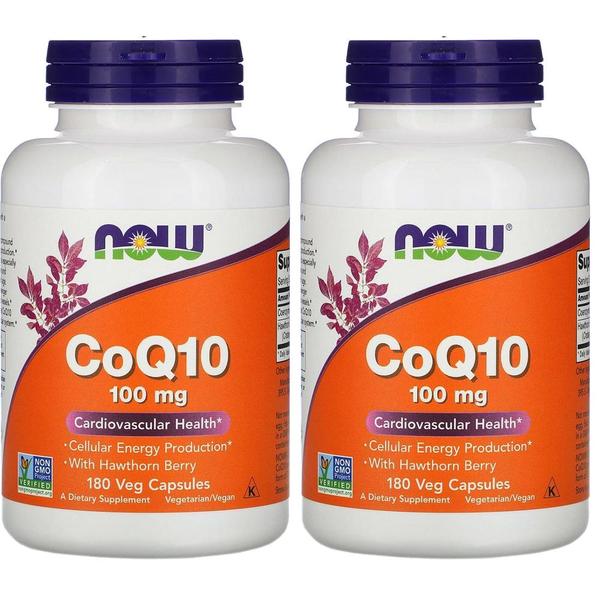 미국직구 NOW Foods 나우푸드 코큐텐 코엔자임 큐텐 100mg 180베지캡슐 2팩