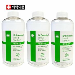 닥터그린 에탄올70% 손소독기 리필액 500ml 3개세트