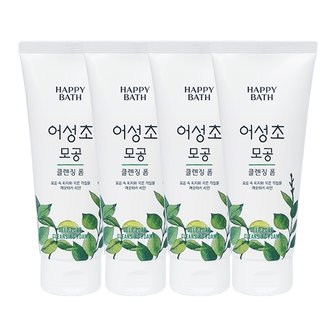 해피바스 어성초 모공 클렌징폼 200g x4