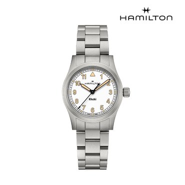 해밀턴 [공식] 해밀턴 카키필드 쿼츠 33mm 화이트 다이얼 브레이슬릿 시계 H69301110