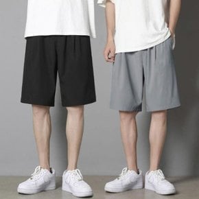 남성 스포츠 쿨링 무지컬러 밴딩 5부 반바지