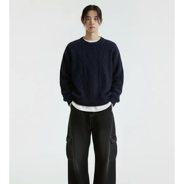 [시흥점] 로프체인 세미오버핏 니트(남여공용)/JGZZ51A02NV