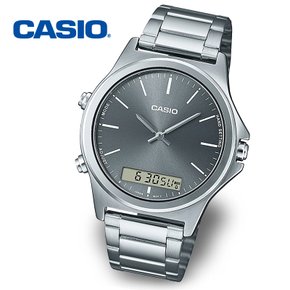 [정품] CASIO 카시오 MTP-VC01D-8E 듀얼타임 남성 정장 메탈시계