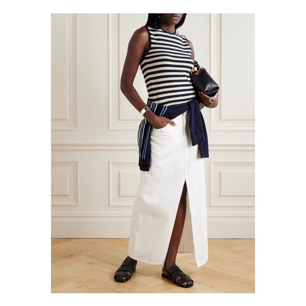 마리너 스트라이프 코튼 혼방 테리 탱크 네이비 1647597338600455