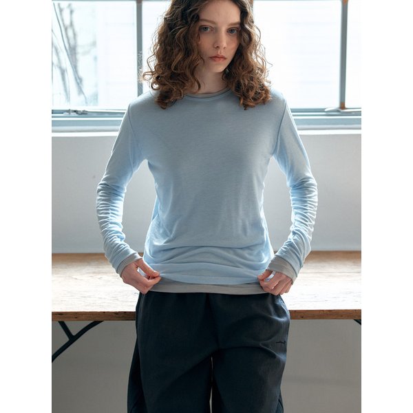 Layered tee_baby blue