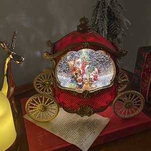 텐바이텐 캐슬 마차 무드등 오르골 크리스마스 워터볼 LED 산타 스노우볼