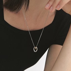 에트레브 실버(C) 노트 더블링 목걸이 HL6N45625C9550