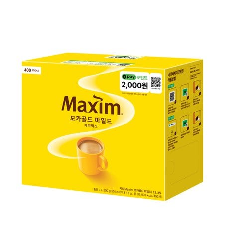 [명절]맥심 모카골드 커피믹스 400T   + N pay 2000원 (네이버페이 포인트)