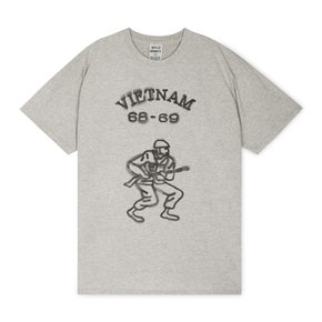 남성 그래픽 프린팅 헤더 그레이 반팔티 T-VIETNAM OVERDYED HEATHER GRAY