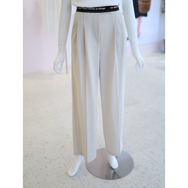 [여주점] 여성 레터링 밴드 투 턱 와이드 팬츠 바지 YW6ML748