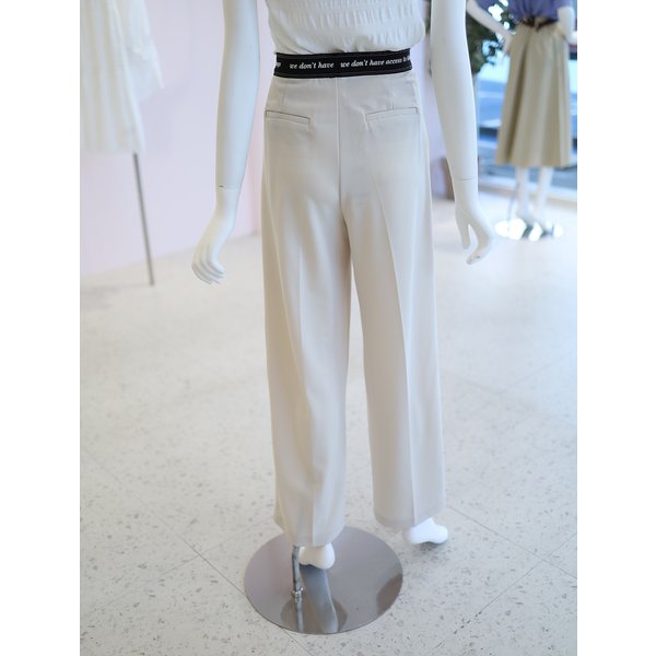 [여주점] 여성 레터링 밴드 투 턱 와이드 팬츠 바지 YW6ML748