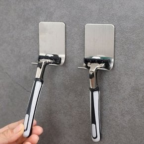 ( )스테인레스 면도기걸이 스테인리스 스텐 무타공 칫솔 면도기 접착식 걸이 거치대