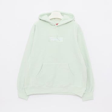 슈프림 박스로고 클래식 스웨트 공용 후드티 FW23SW56 LT GREEN