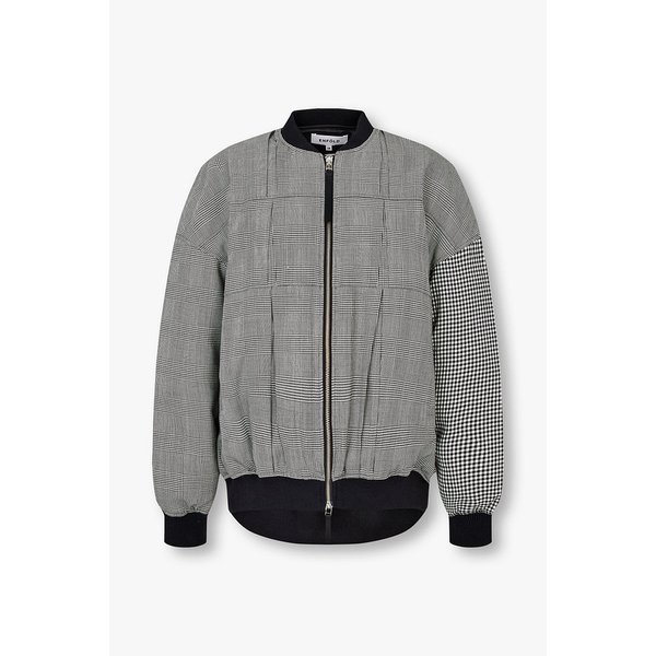 체크 믹스 다운 패딩 블루종 EN15102003000