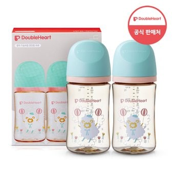 더블하트 모유실감 3세대 PPSU 젖병 디어프렌즈 트윈팩 240ml 하늘을날꼬양 (젖꼭지미포함)