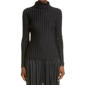 4351856 Pleats Please Issey Miyake Pleated Long Sleeve Turtleneck