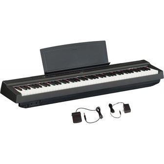  Yamaha P125 88키 웨이티드 액션 디지털 피아노, 전원 공급 장치 및 계량 페달 포함, 블랙