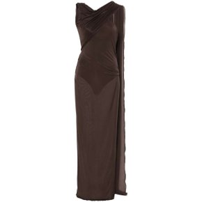 Sleeveless dress 247WCW115 J042 204 BROWN