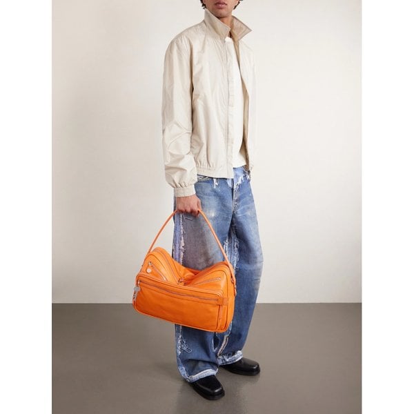 카메로 장식 텍스처 가죽 숄더백 46376663162970042