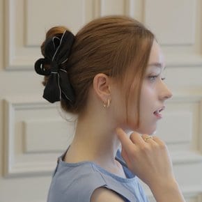 플리츠 리본 헤어 클립 집게핀