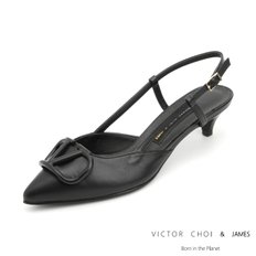 (VICTOR CHOI & james) W21S302 블랙 (4cm) / V로고 슬링백