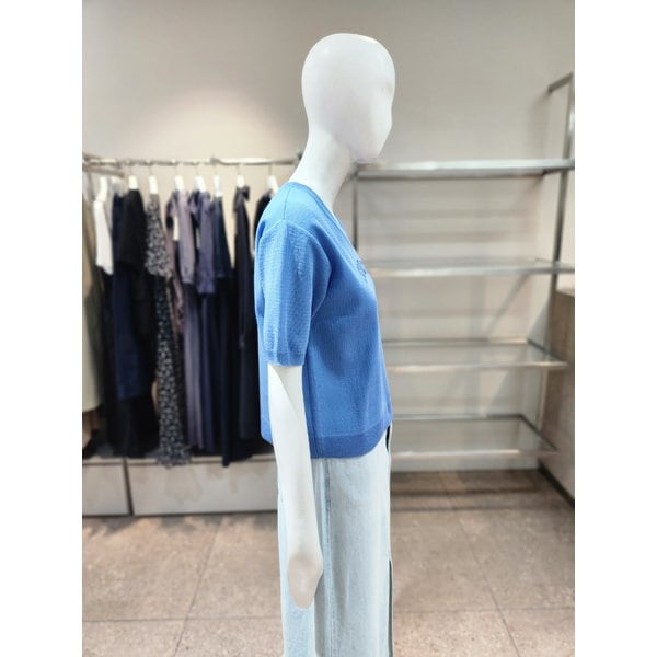 [여주점] [나이스클랍] 하프 슬리브 자수 니트 탑 A262PWK521