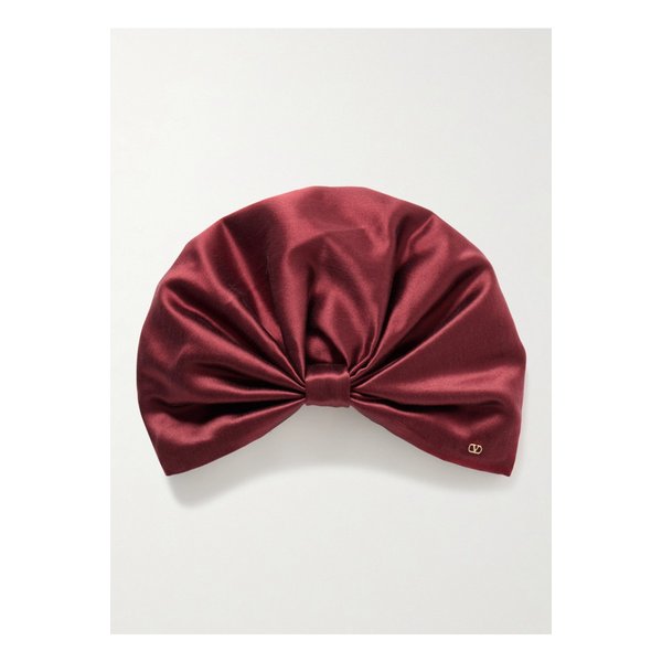 개더 실크 새틴 헤드 스카프 버건디 1647597353595755