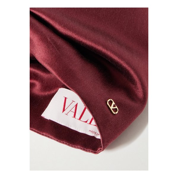 개더 실크 새틴 헤드 스카프 버건디 1647597353595755