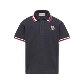몽클레어 L19548A000128496W 778 NAVY TRICOLOUR TRIMMED COTTON PIQUE POLO SHIRT