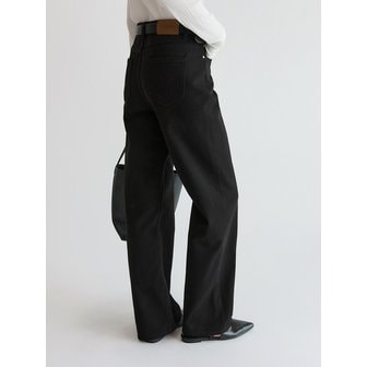 앳코너 Semi Wide Denim Pants Black AT5PAF084BK