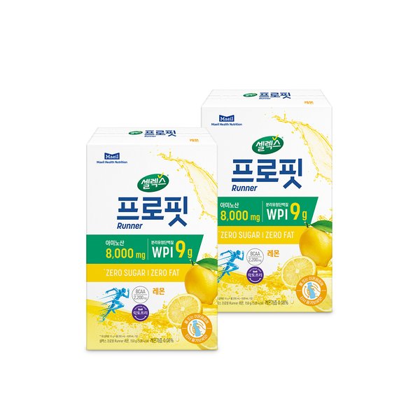 [본사직영] 프로핏 러너 레몬 스틱 2박스(15g x 20개) / 아미노산 8,000mg 고함량 & WPI 100% 9g