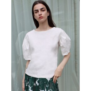 쟈가드 퍼프 화이트 티셔츠_ Jacquard Puff White TS