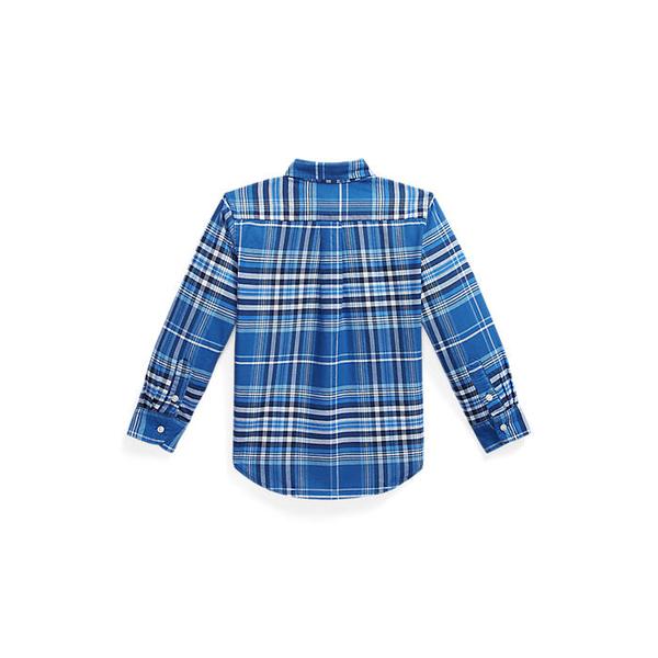 폴로 키즈 남아 2-7세 플래드 코튼 옥스포드 셔츠(CWPOWOVB6820654400)