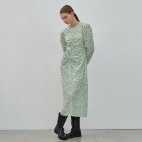 나인 ()MINE SHIRRING PRINT LONG DRESS OP-6155